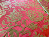 Scalamandre Ypres Lampas Damask Pom Renaissance Ruby Red Gold by MSRP 445/y
