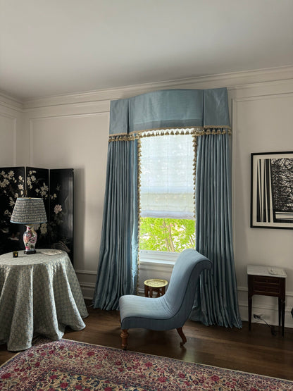 Scalamandre Fez Moss Green Mini Flowers Tree Crest Cotton Linen Chenille Fonthill Old World Weavers MSRP USD 208/Y