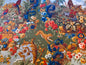 By 26"L Scalamandre Fonthill Paradiso Indiano Loden Exotic Leopard Parrot Safari Bird Print Cotton Green Red Orange blue MSRP USD558/yard