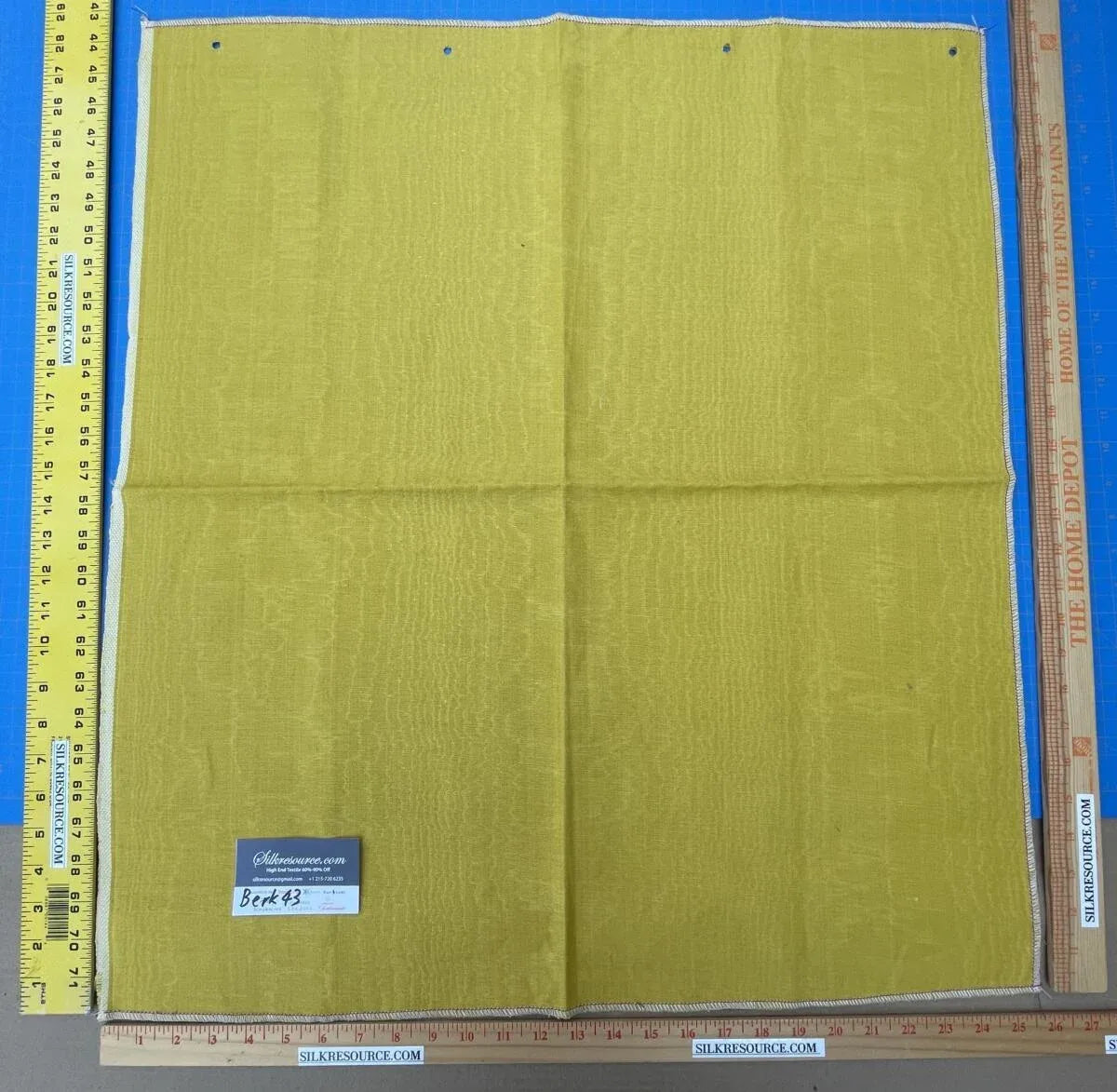 3 Berkbox43 Scalamandre Squares 27x27" Smooth Yellow Gold Moire