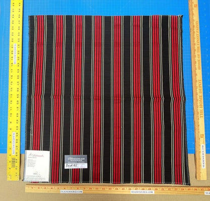 7 Berkbox43 Scalamandre Squares 27x27" Red Black Stripes