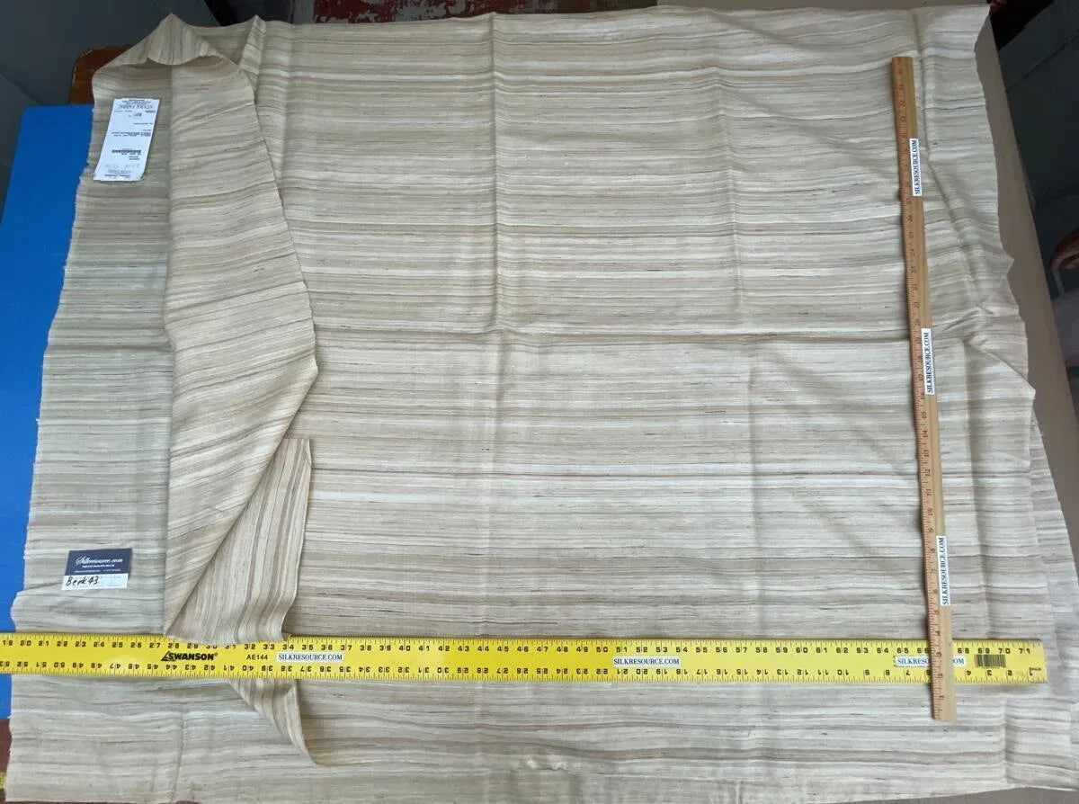 17 Berkbox43 2.4Yds Scalamandre Squares Christian Fischbacher Karakum Natural 100% Silk MSRP US454/Y