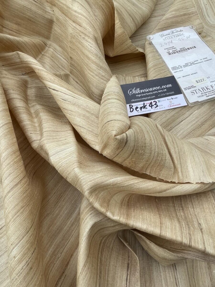 17 Berkbox43 2.4Yds Scalamandre Squares Christian Fischbacher Karakum Natural 100% Silk MSRP US454/Y