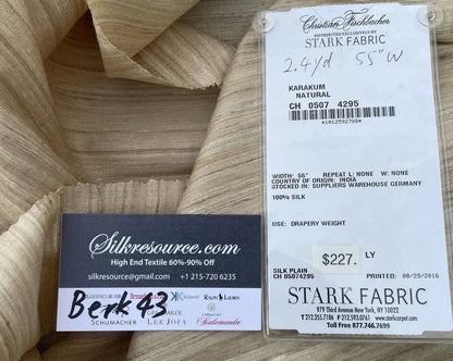 17 Berkbox43 2.4Yds Scalamandre Squares Christian Fischbacher Karakum Natural 100% Silk MSRP US454/Y