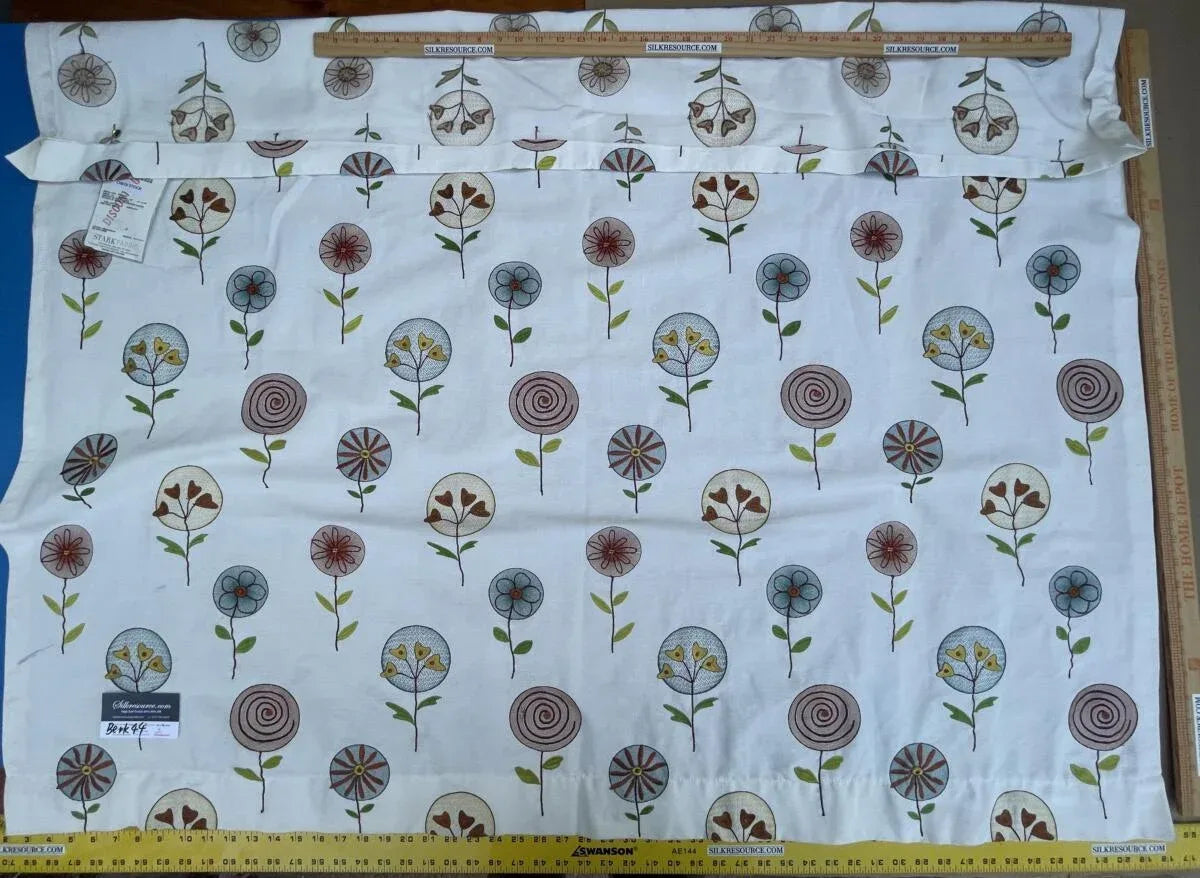 BerkBox44-4 Scalamandre Floral Fancy Teal Rust - 1.2 Yards