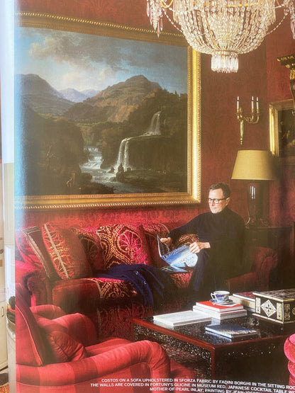 Scalamandre Pennsbury Cut Linen Velvet Renaissance Coral Red Deep Pink Beige MSRP USD 504/Y