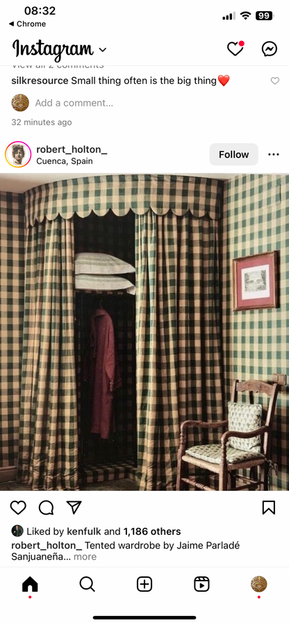 Schumacher Amazing Italian Silk Cotton Figured Woven Green Gold