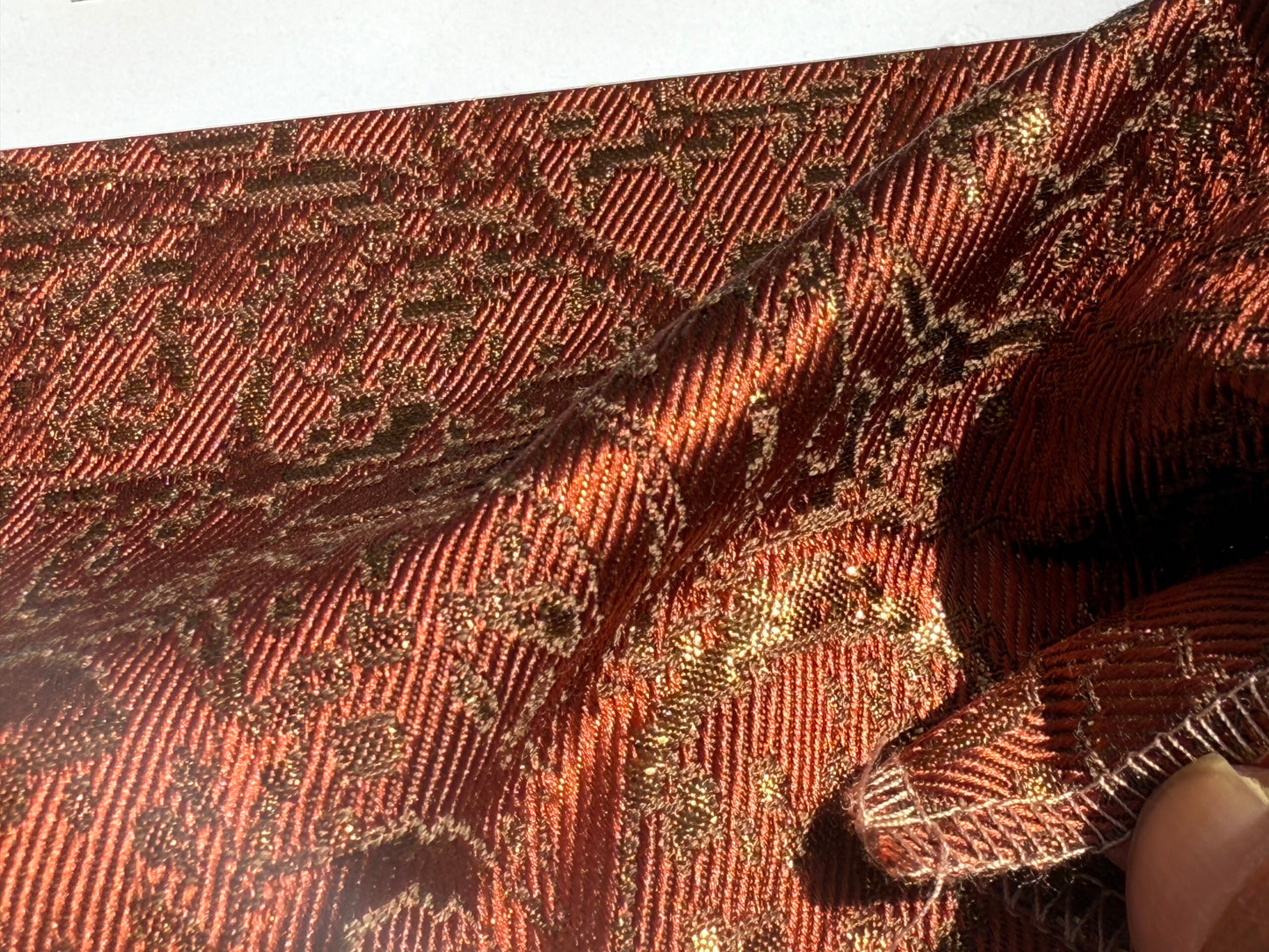 by yard Boboli Garden Silk Damask Italian Metallic Red Spice Rose MSRP USD 568/yard