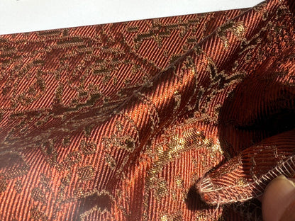 by yard Boboli Garden Silk Damask Italian Metallic Red Spice Rose MSRP USD 568/yard
