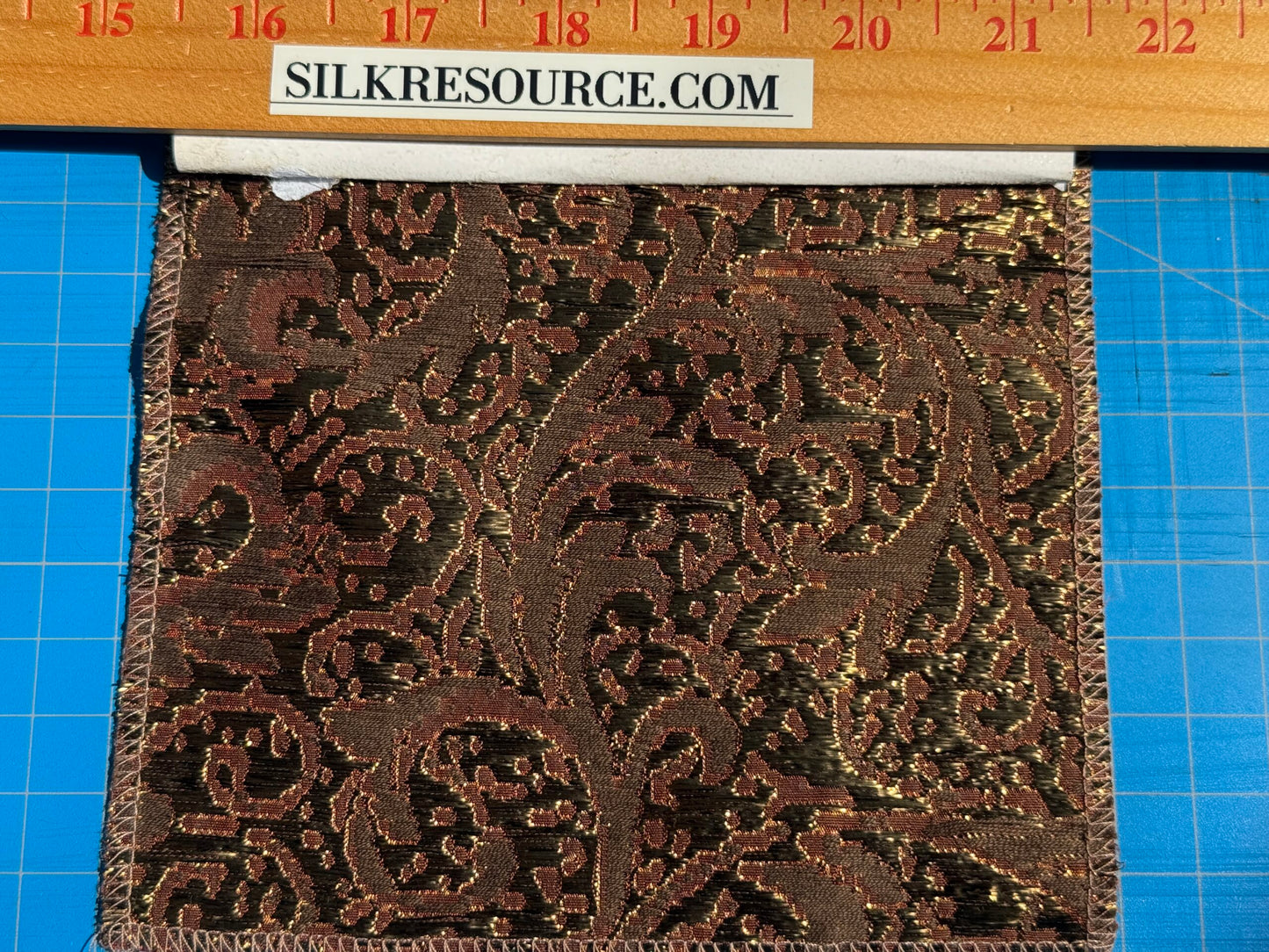 by yard Boboli Garden Silk Damask Italian Metallic Red Spice Rose MSRP USD 568/yard