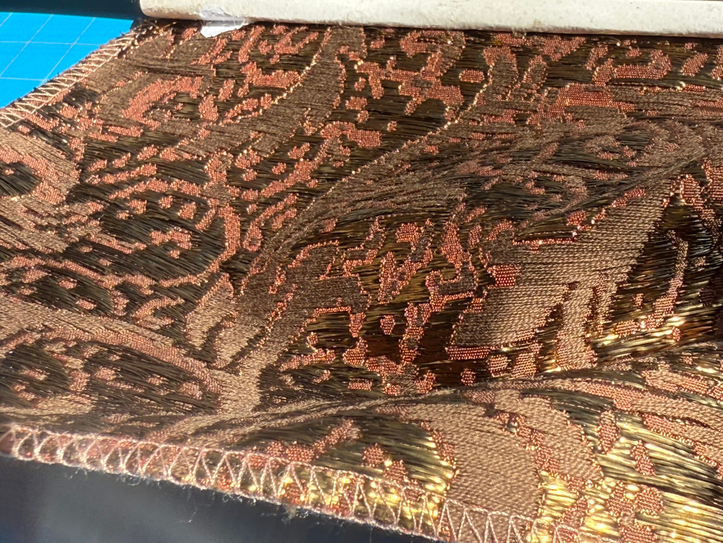 by yard Boboli Garden Silk Damask Italian Metallic Red Spice Rose MSRP USD 568/yard