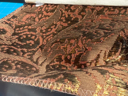 by yard Boboli Garden Silk Damask Italian Metallic Red Spice Rose MSRP USD 568/yard