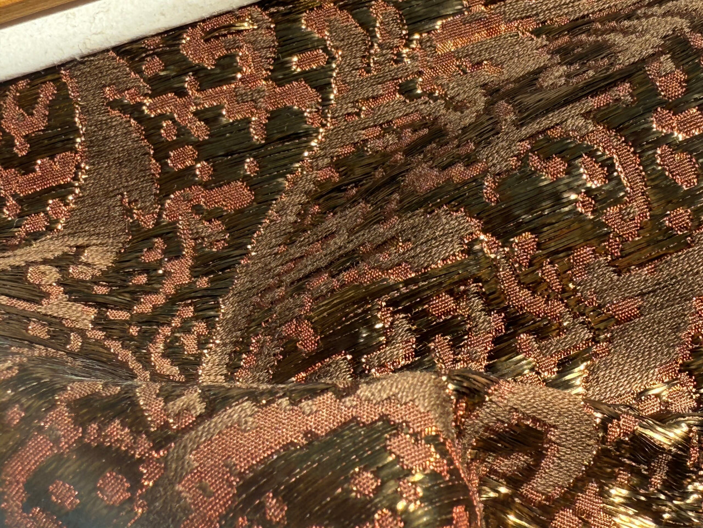 by yard Boboli Garden Silk Damask Italian Metallic Red Spice Rose MSRP USD 568/yard