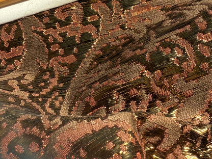 by yard Boboli Garden Silk Damask Italian Metallic Red Spice Rose MSRP USD 568/yard
