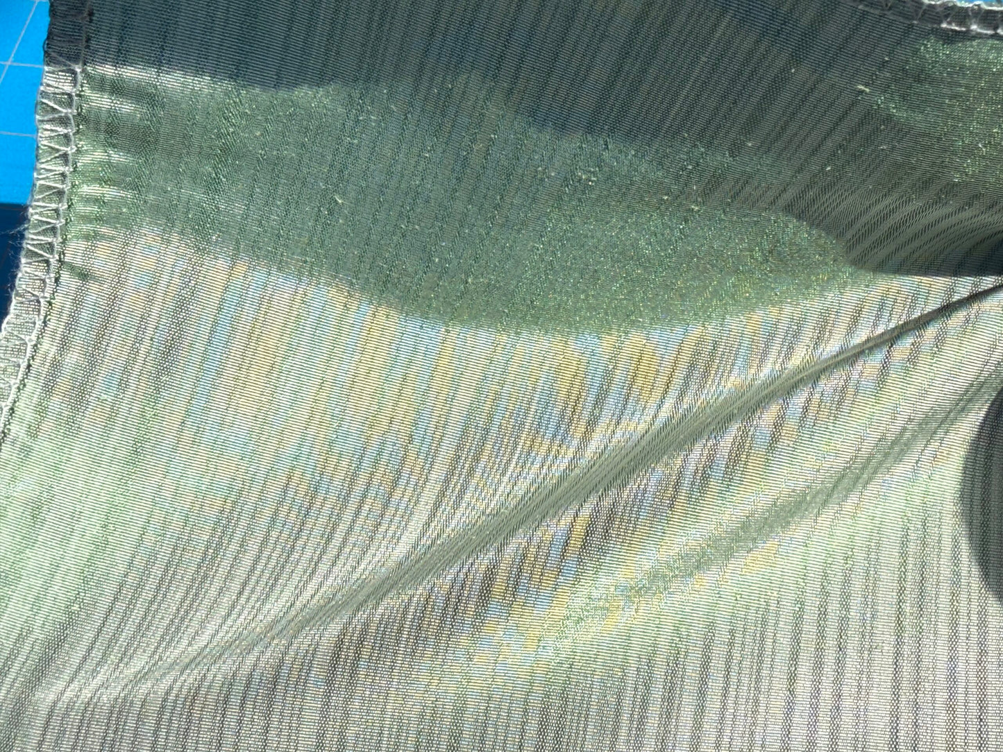 By yard Silver Creek Strie 100% Silk Taffeta Italian Silk Sage Green MSRP USD 308/Y