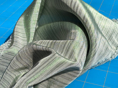 By yard Silver Creek Strie 100% Silk Taffeta Italian Silk Sage Green MSRP USD 308/Y