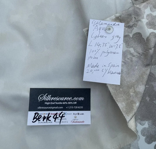 BerkBox44-9 Scalamandre Aqua Lighter Gray Printed in Spain