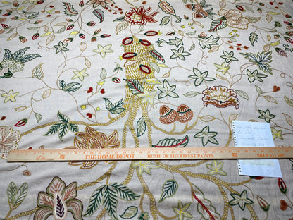 3y Lee Jofa Arbre De Vie.document Stunning Crewel Embroidery Tree of Life Linen Museum Quality
