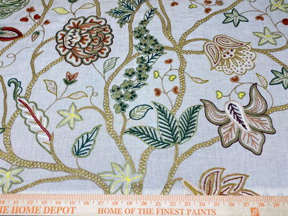 5.5y Lee Jofa Arbre De Vie.document Stunning Crewel Embroidery Tree of Life Linen Museum Quality