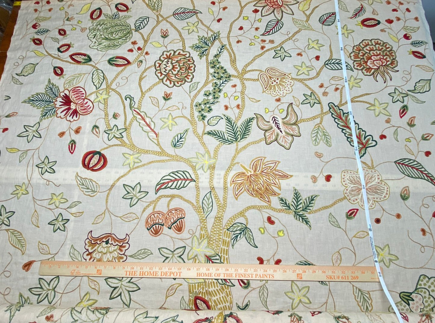 3y Lee Jofa Arbre De Vie.document Stunning Crewel Embroidery Tree of Life Linen Museum Quality