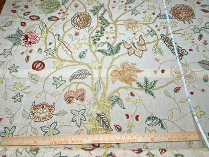 5.5y Lee Jofa Arbre De Vie.document Stunning Crewel Embroidery Tree of Life Linen Museum Quality