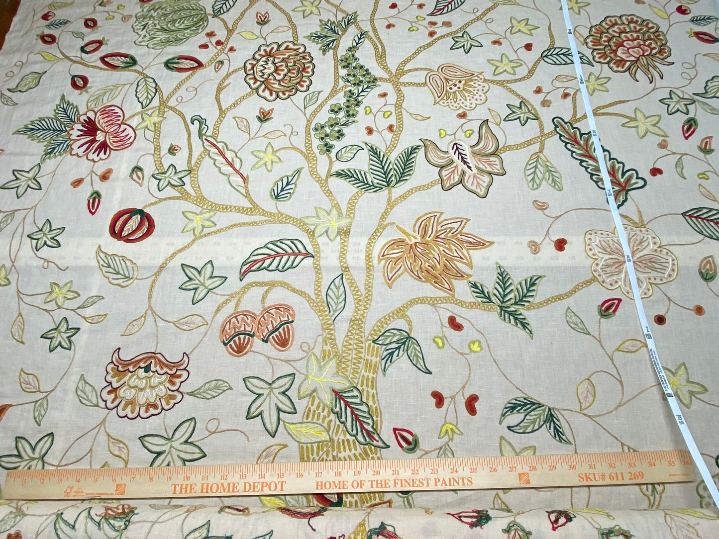 3y Lee Jofa Arbre De Vie.document Stunning Crewel Embroidery Tree of Life Linen Museum Quality