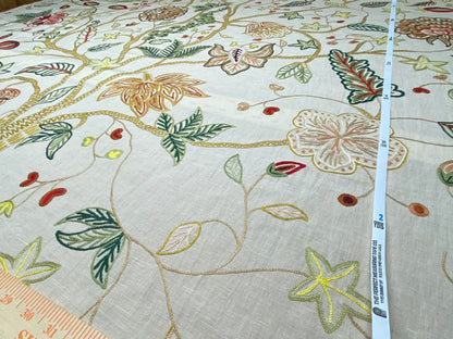 5.5y Lee Jofa Arbre De Vie.document Stunning Crewel Embroidery Tree of Life Linen Museum Quality