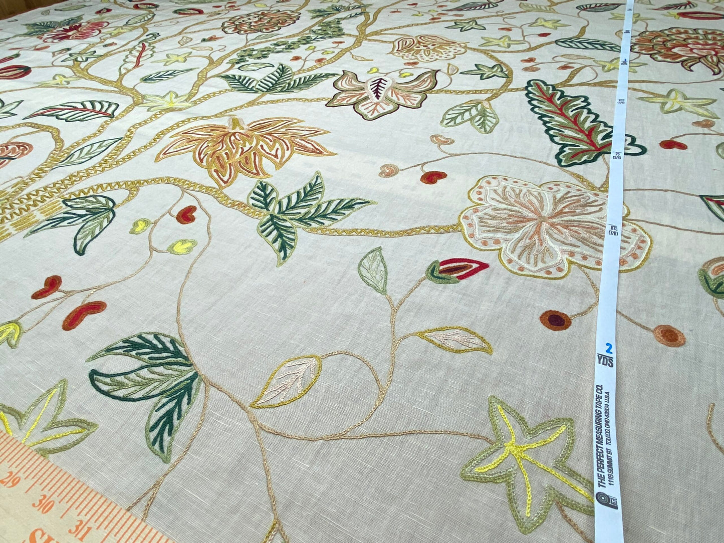 3y Lee Jofa Arbre De Vie.document Stunning Crewel Embroidery Tree of Life Linen Museum Quality