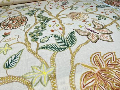 5.5y Lee Jofa Arbre De Vie.document Stunning Crewel Embroidery Tree of Life Linen Museum Quality
