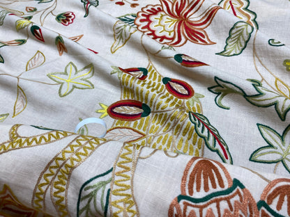 3y Lee Jofa Arbre De Vie.document Stunning Crewel Embroidery Tree of Life Linen Museum Quality