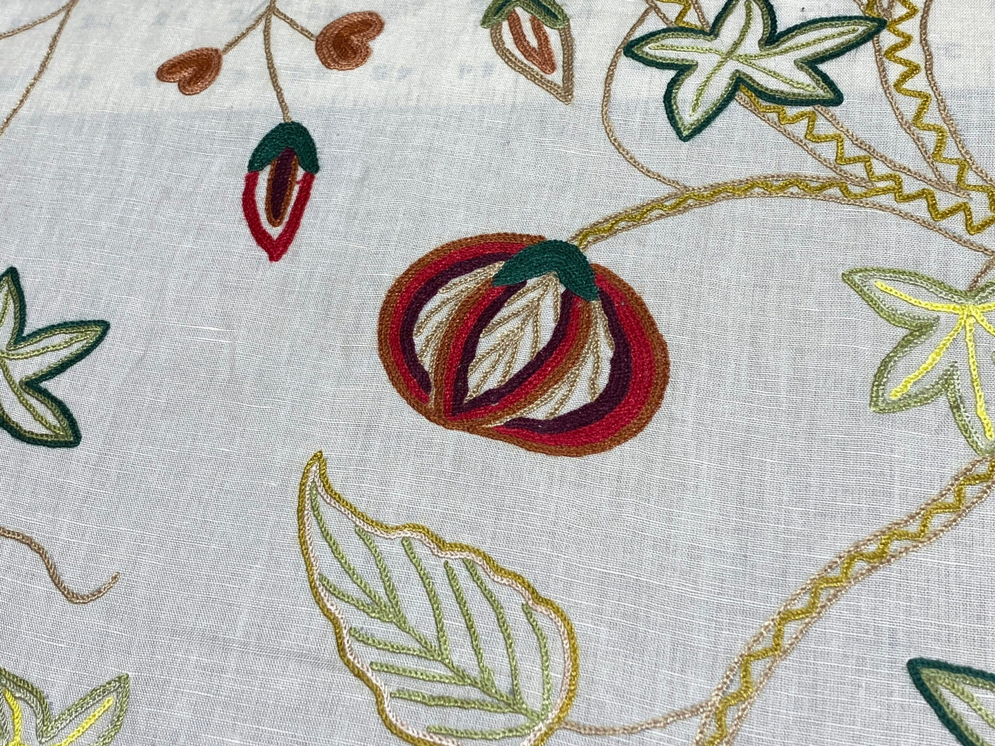 5.5y Lee Jofa Arbre De Vie.document Stunning Crewel Embroidery Tree of Life Linen Museum Quality