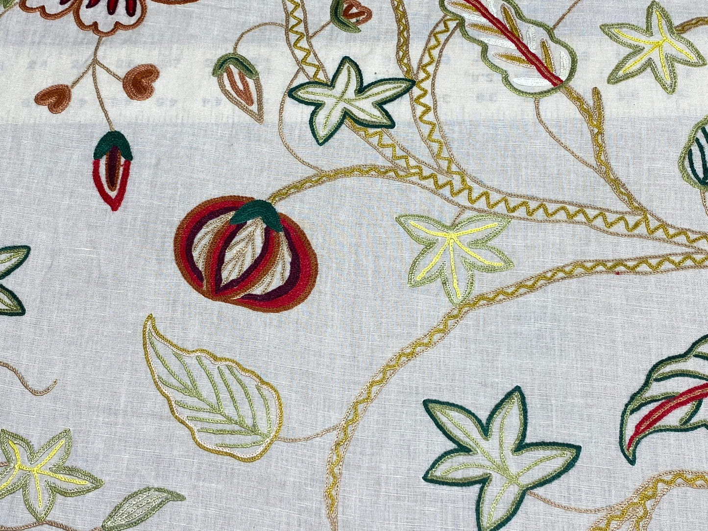 5.5y Lee Jofa Arbre De Vie.document Stunning Crewel Embroidery Tree of Life Linen Museum Quality