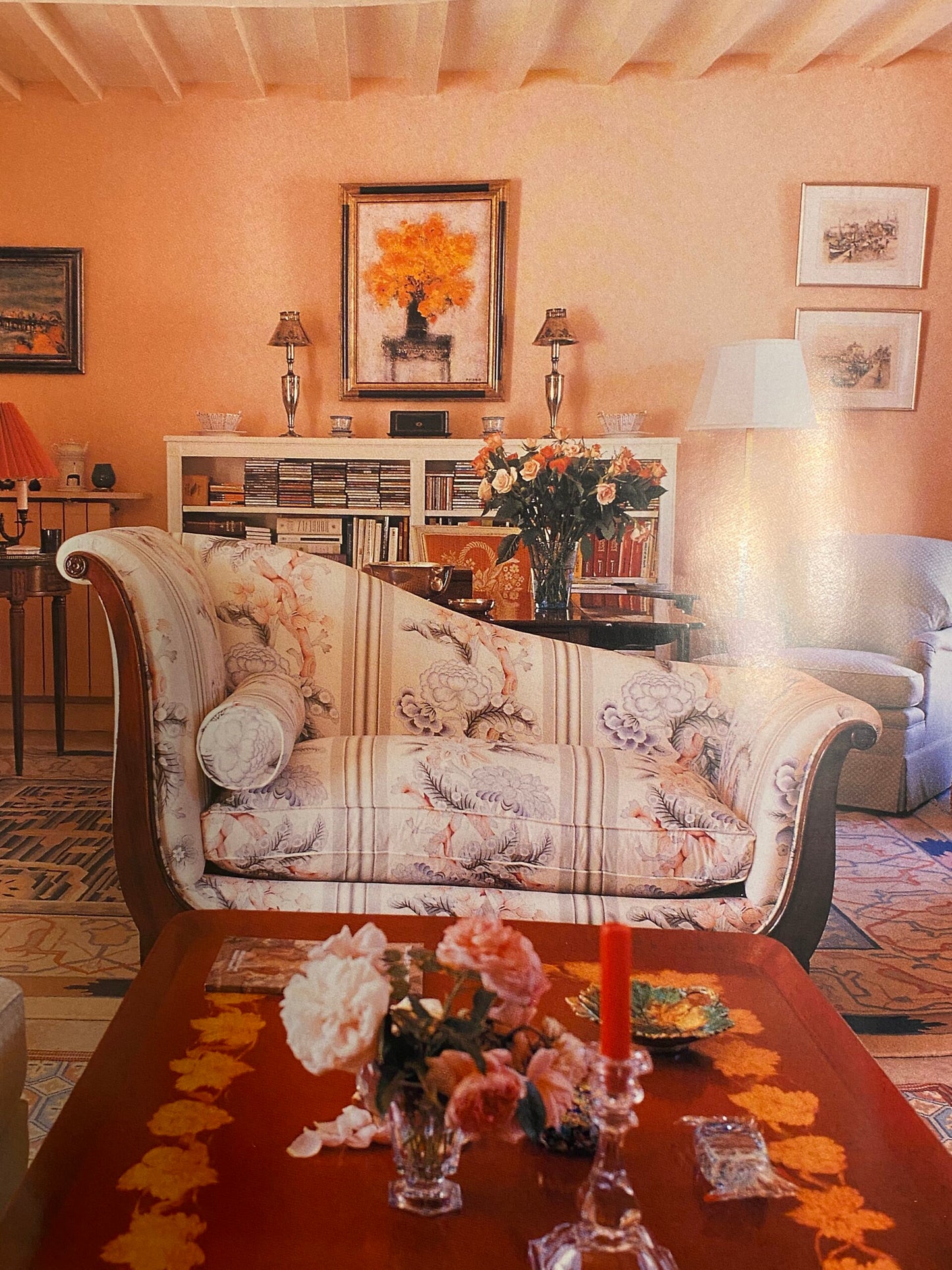 By Yd Brunschwig & Fils K'ang Hsi Cotton Tree Peony Chinoiserie Mint Green Blue Chintz