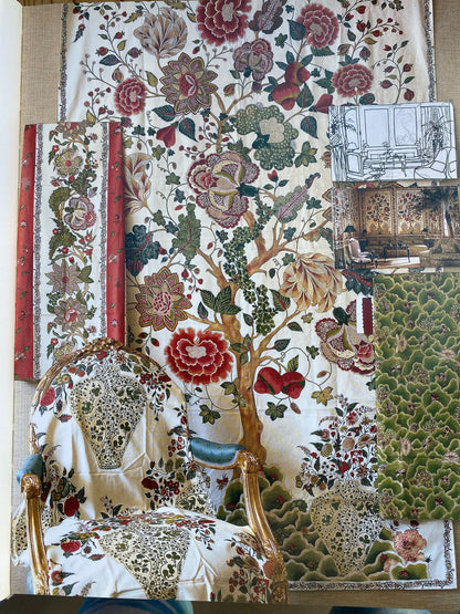 3y Lee Jofa Arbre De Vie.document Stunning Crewel Embroidery Tree of Life Linen Museum Quality