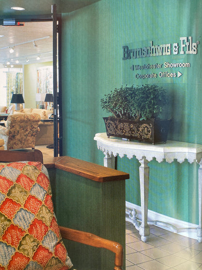 10.2y Brunschwig &amp; Fils Nanou Rockery Print Blue Green White from Cabanel Collection #906