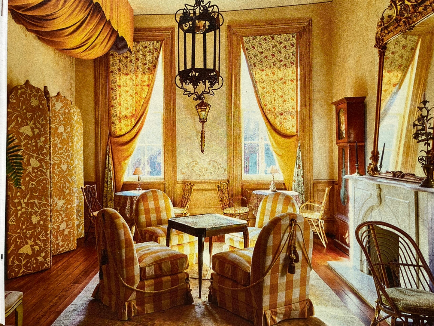 By Yd Old World Weavers Scalamandre Balik Gold Wool Crewel On Jute White on Golden Yellow MSRP USD 304/Y