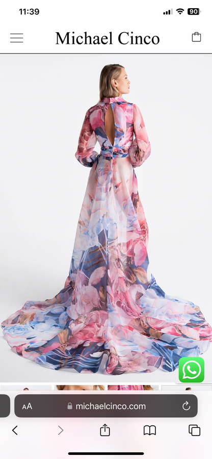 Scalamandre Vera Sheer Exuberant Dalia Fields Cotton Voile from Italy MSRP USD 188/Y