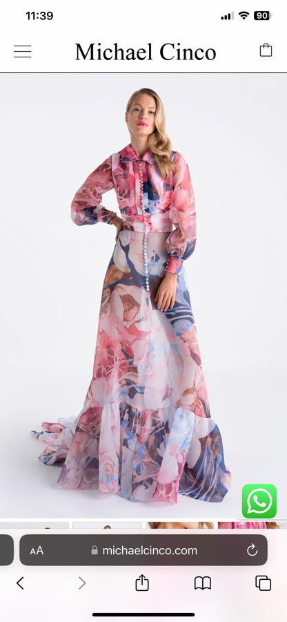 Scalamandre Vera Sheer Exuberant Dalia Fields Cotton Voile from Italy MSRP USD 188/Y