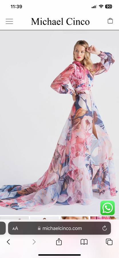 Scalamandre Vera Sheer Exuberant Dalia Fields Cotton Voile from Italy MSRP USD 188/Y