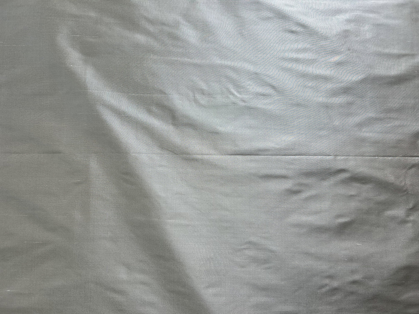 By Yard Waterfall 100% Silk Faille in Titanium Silver Smooth Radiance Silver Gray