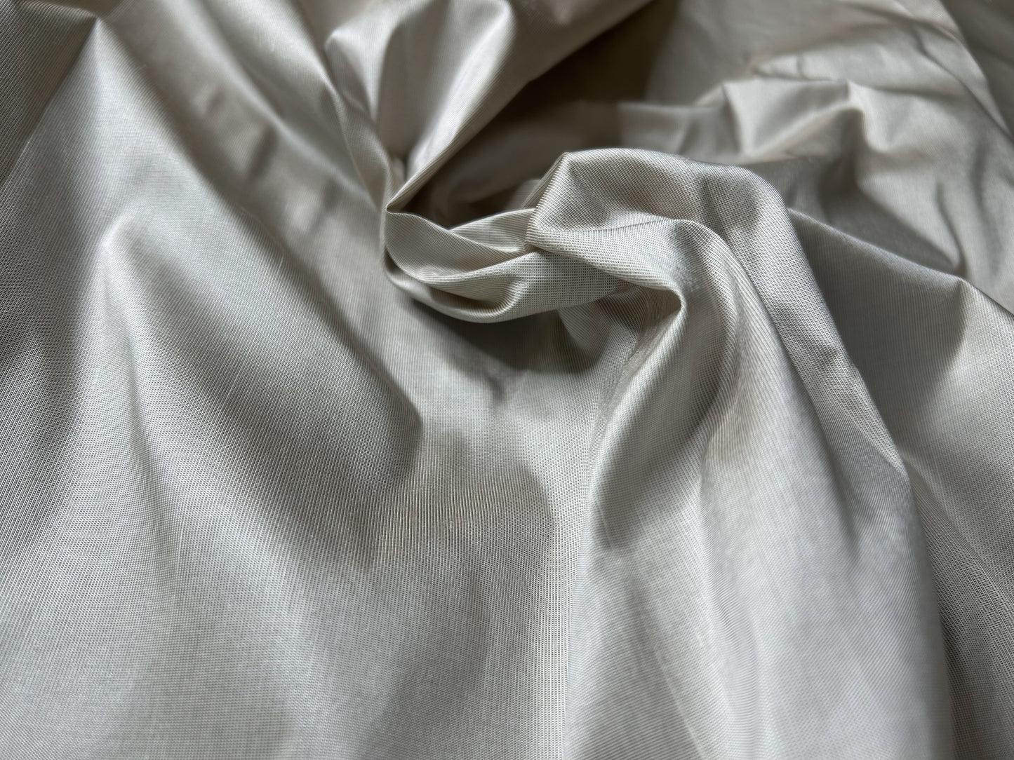 By Yard Waterfall 100% Silk Faille in Titanium Silver Smooth Radiance Silver Gray