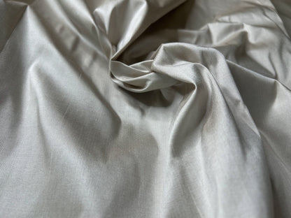 By Yard Waterfall 100% Silk Faille in Titanium Silver Smooth Radiance Silver Gray
