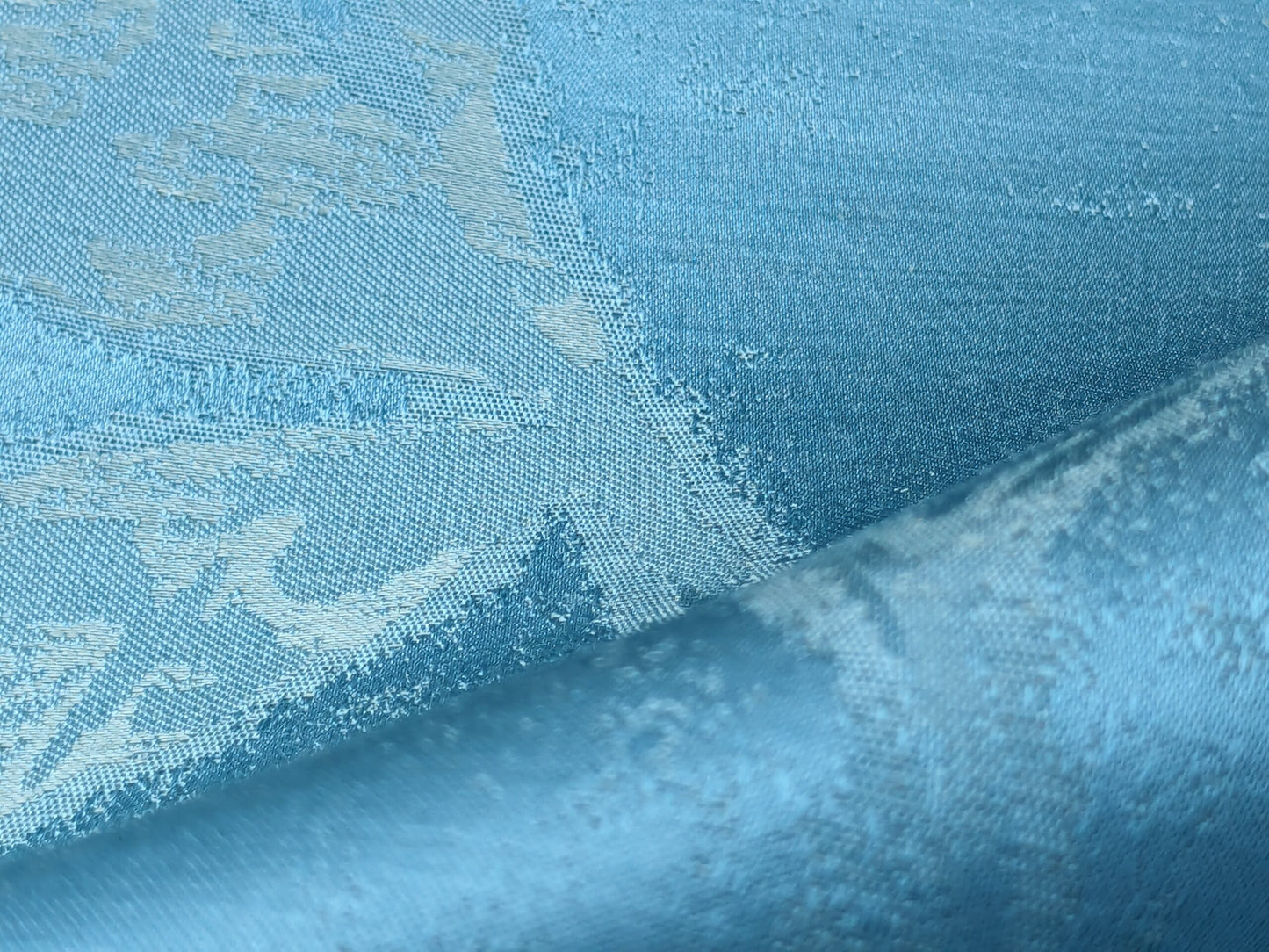 Scalamandre Maharajah Blue Haze Silk Linen Damask Reversible MSRP USD 348/Y