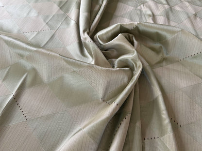 2.13 Yards Scalamandre Grey Watkins Forty Carats Absinthe Green Damask Diamond Silk Wool MSRP 188/Y
