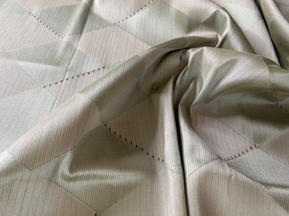 2.13 Yards Scalamandre Grey Watkins Forty Carats Absinthe Green Damask Diamond Silk Wool MSRP 188/Y