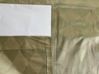2.13 Yards Scalamandre Grey Watkins Forty Carats Absinthe Green Damask Diamond Silk Wool MSRP 188/Y