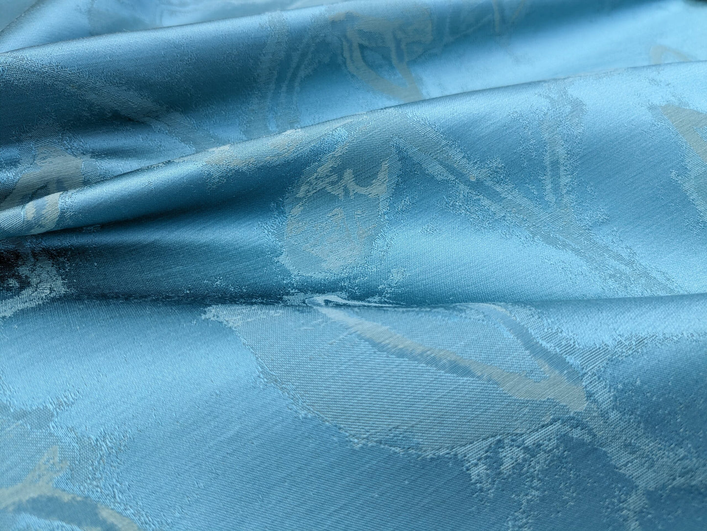 Scalamandre Maharajah Blue Haze Silk Linen Damask Reversible MSRP USD 348/Y