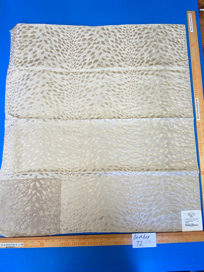 1 Berkbox72 Scalamandre Silk Square Cheetah Stripe Ivory Silk Novelty Gray Small Scale 33"x27" MSRP USD300+/Y