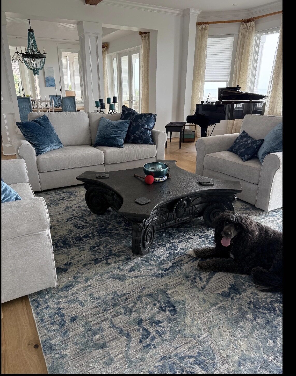 Stark Cedartown Light Slate Grey Modern Blue Grey Rug Medallion Hand Knotted - 100% Silk - 9x12' MSRP USD16250