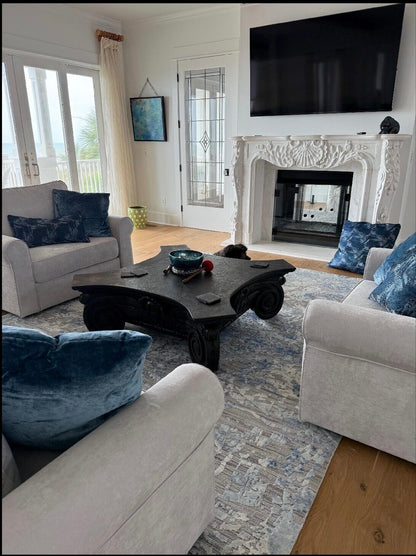 Stark Cedartown Light Slate Grey Modern Blue Grey Rug Medallion Hand Knotted - 100% Silk - 9x12' MSRP USD16250